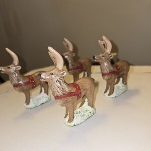 Lot 4 Vintage Santa Reindeer